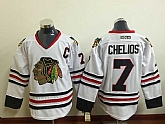 Chicago Blackhawks #7 Chelios White Throwback CCM Jerseys,baseball caps,new era cap wholesale,wholesale hats